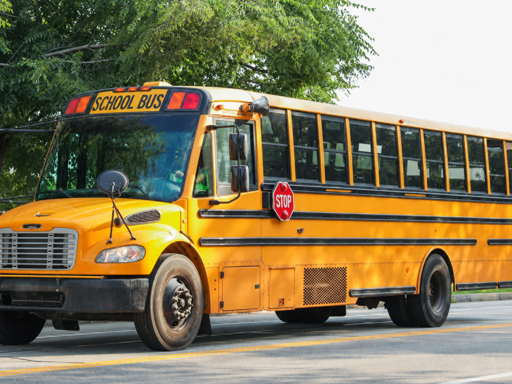 Yellow school bus available for safe and reliable group transportation.